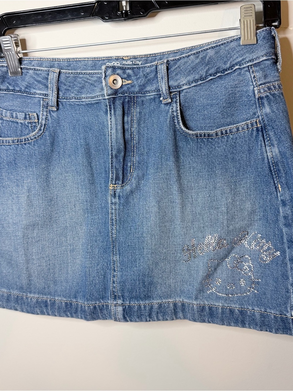 Hello Kitty Girls Light Blue Denim Mini Skirt